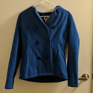 Blue hooded peacoat